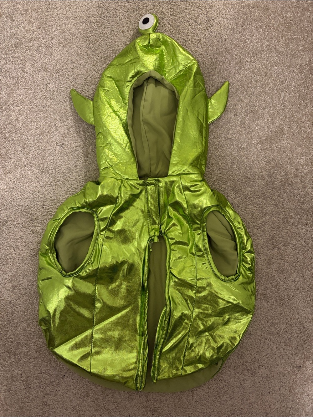 Zara Lime Green Shiny Alien Hooded Costume